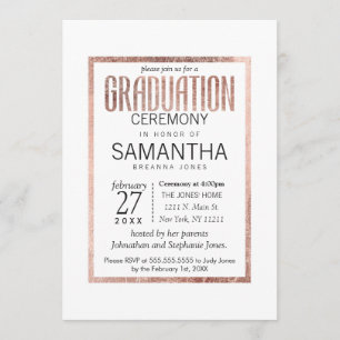 Invitation rose de cérémonie d'or de Faux chic