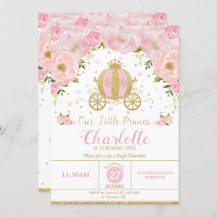 Invitation Rose de chariot de fête d'anniversaire de