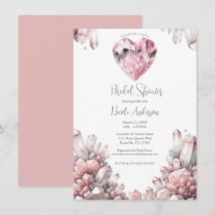 Invitation Rose de Coeur rose Quartz Love Fête des mariées de