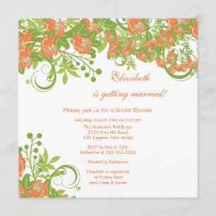 Invitation Rose de corail de l'invitation de la douche de pri