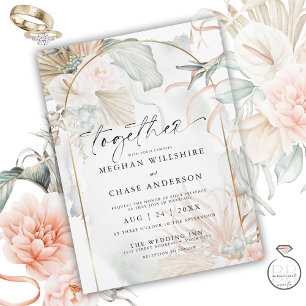 Invitation Rose de corail rustique Floral Aquarelle Invitatio