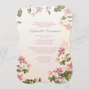 Invitation rose de cornouillers