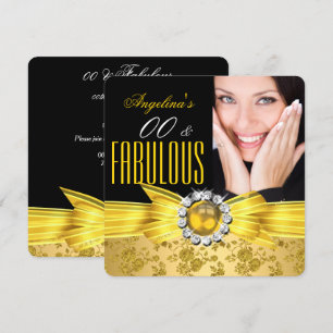 Invitation Rose de Damas noire jaune or fabuleuse Anniversair