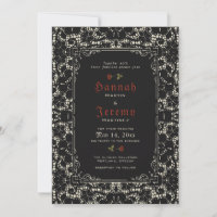 Rose de dentelle noire gothique rouge sang