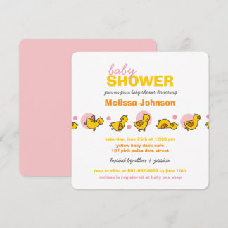 Invitation rose de douche de bébé de points de
