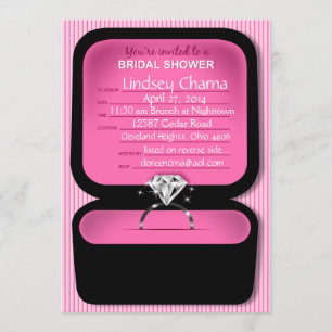 Invitation Rose de Fête de la mariée de boîte d'anneau de