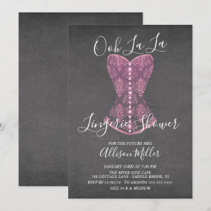 Invitation rose de Fête de la mariée de lingerie