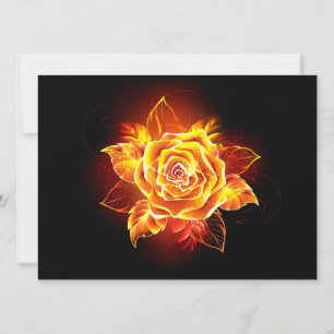 Invitation Rose de feu en fleurs
