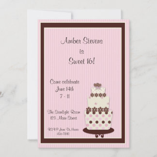 Invitation rose de gâteau