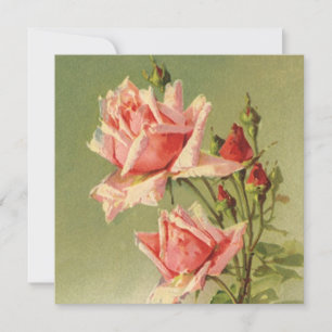 Invitation Rose de jardin victorienne rose vintage pour la Sa
