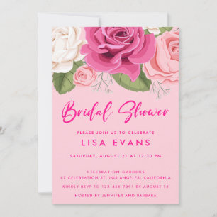 Invitation Rose de la douche nuptiale rose