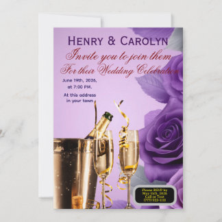 Invitation Rose de la fête