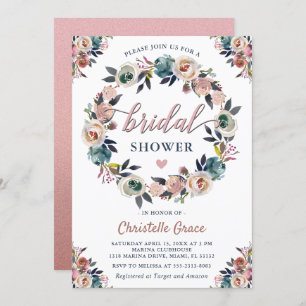 Invitation Rose  de la marine rose de couronne d'or Fête des 