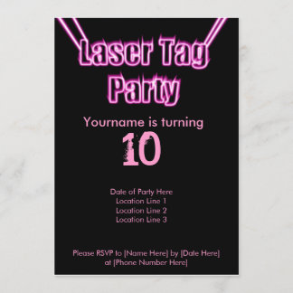 Invitation rose de la partie laser
