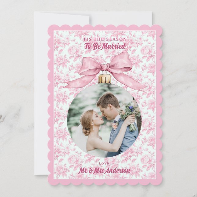 Invitation Rose de la saison rose pour être marié Noël (Devant)