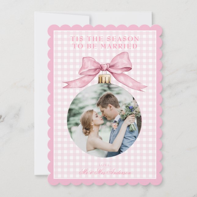 Invitation Rose de la saison rose pour être marié Noël (Devant)