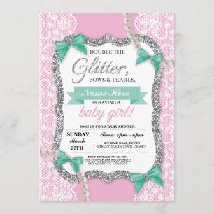 Invitation rose de maman de fille d'arc de parties