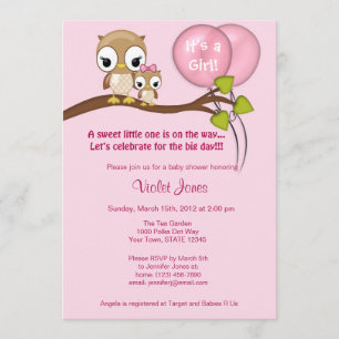 Invitation Rose de maman de fille d'invitations de baby