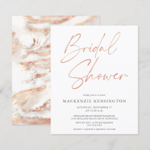 Invitation Rose de marbre d'or de la douche nuptia