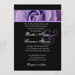 Invitation Rose de pourpre d'iris et mariage d'arrière - plan