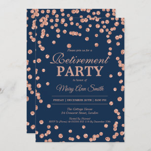 Invitation Rose de retraite Parties scintillant de la Gold Na