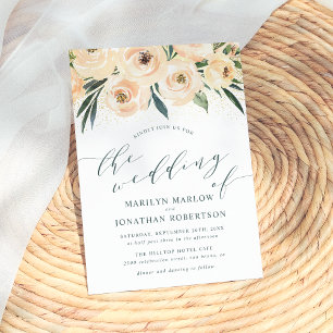 Invitation Rose de rêve et Mariage de Parties scintillant d'o