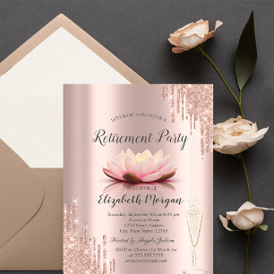 Invitation Rose de verre Parties scintillant or  de Lotus Ret