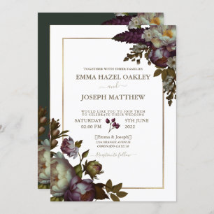 Invitation Rose d'été Boho Mariage d'estime Vintage