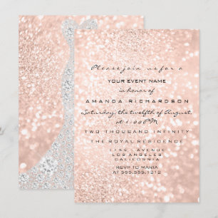 Invitation Rose d'étincelle de robe de mariée VIP Blush Rose