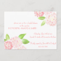 Invitation rose d'hortensia d'aquarelle