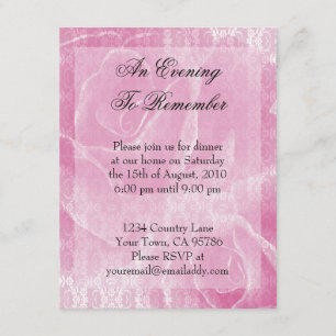 Invitation Rose Dîner de dentelle âgée