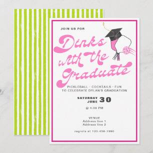 Invitation Rose Dinks avec Graduate Pickleball Graduation