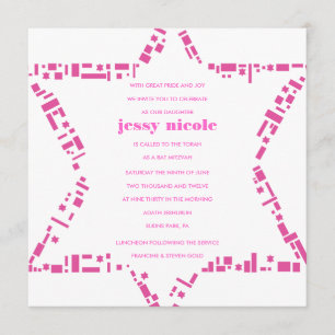 Invitation Rose d'invitation de bat mitzvah de barre