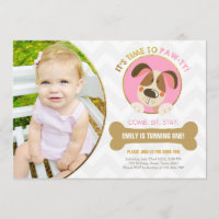 Rose d'invitation de chiot et Patte-ty d'or
