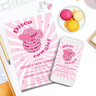 Invitation Rose Disco Cowgirl Birthday Party