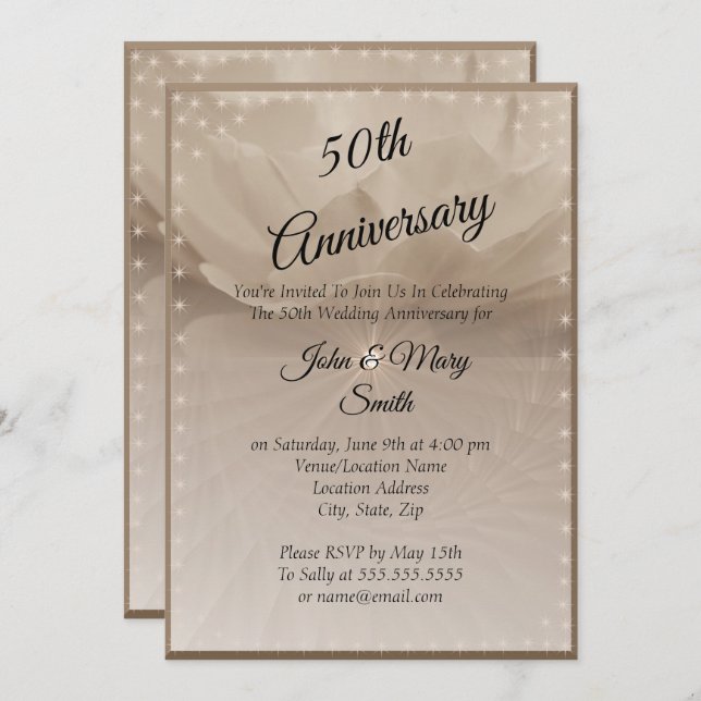 Invitation Rose d'Or 50e anniversaire (Devant / Derrière)