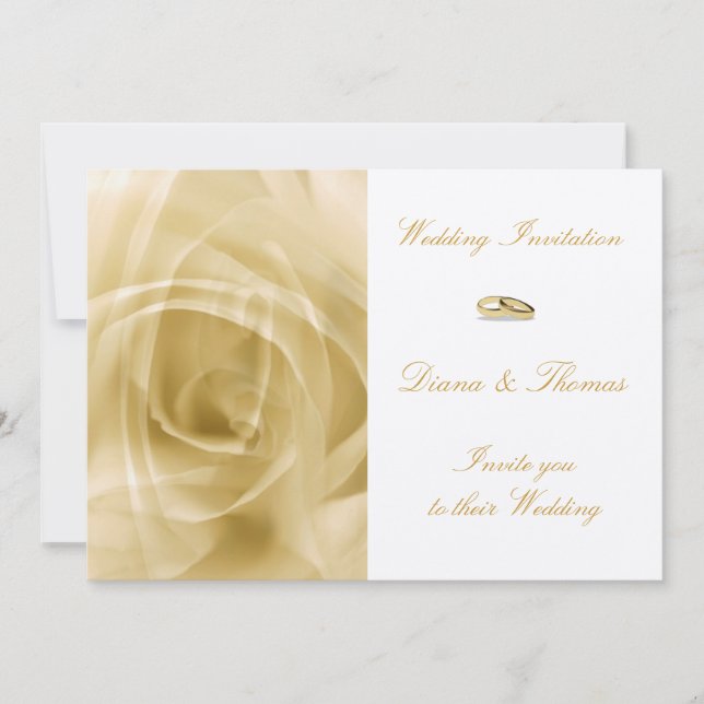 Invitation Rose d'or - Mariage (Devant)