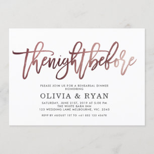 Invitation Rose d'or noir la nuit précédant l'invitation