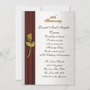 Invitation Rose d'or, renouvellement du voeu du 50e anniversa