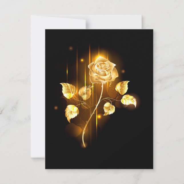 Invitation Rose d'or ( rose dorée ) (Devant)