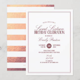 Invitation Rose Doré | White Elegant Sweet 16 Party