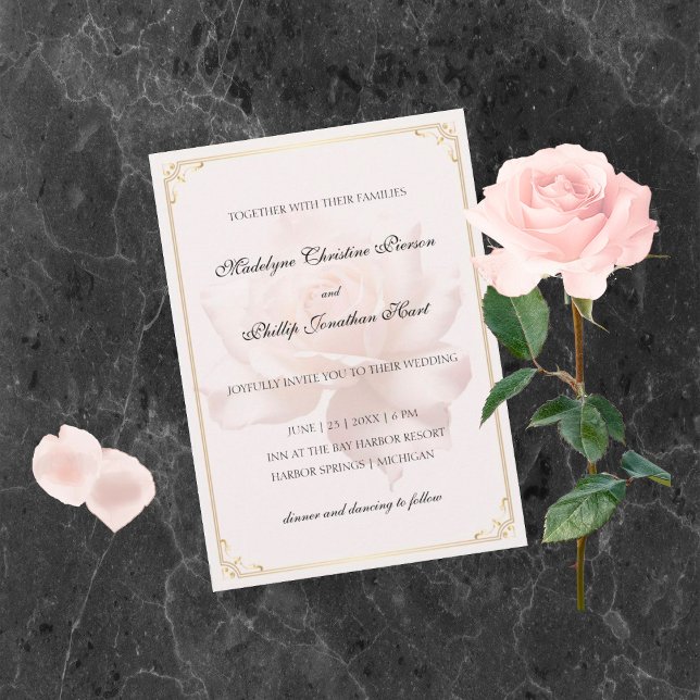 Invitation Rose douce (Créateur téléchargé)