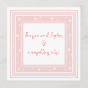 Invitation rose douce de baby shower de sucre et