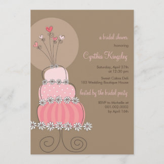 Invitation rose douce de Fête de la mariée de