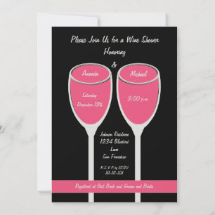 Invitation rose douche à vin ou douche nuptiale