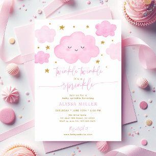 Invitation Rose Dreamy Twinkle Star Cloud Baby Sprinky