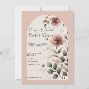 Invitation Rose du désert rose et vert floral Mariage Baby Sh