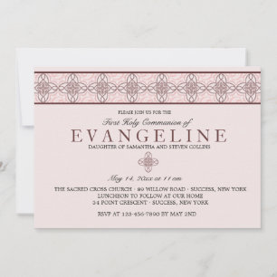 Invitation rose du jour de la communion