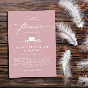 Invitation Rose Dusty Pour Toujours Dans Notre Coeur Mémorial