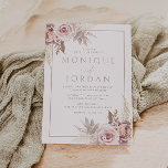 Invitation Rose Dusty tendance Floral Boho Mariage<br><div class="desc">Rose branché Floral Boho Faire-part de mariage Voir collection correspondante à Niche et Nest Store</div>